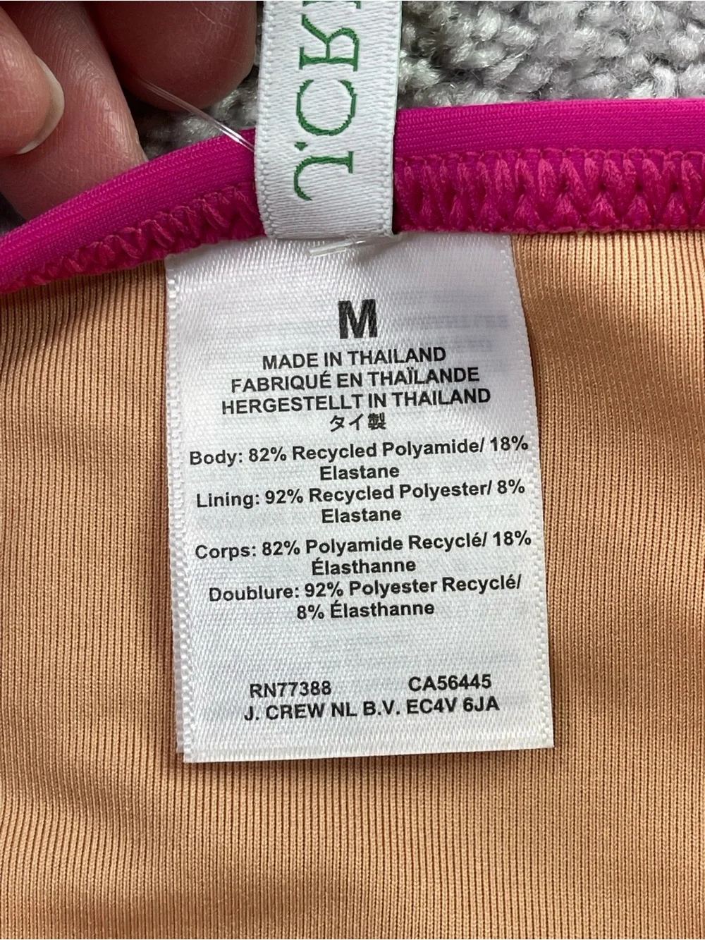 J. Crew Heritage 1989 high-leg bikini bottom Radiant Fuchsia Size Medium
